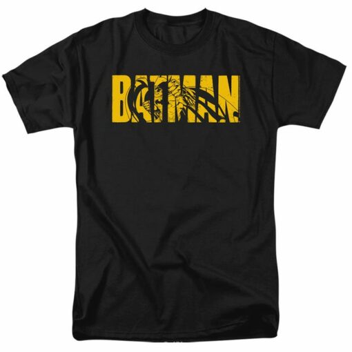 BATMAN TEXT ON BLACK T-Shirt