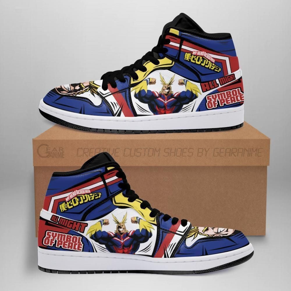 All Might 2 Boots J1 Custom My Hero Academia Anime Custom Shoes Air Jd Retro Sneakers V153