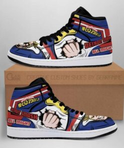 All Might Boots J1 Skill My Hero Academia Anime Custom Shoes Air Jd Retro Sneakers V155