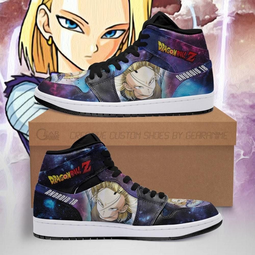 Android 18 Galaxy Dragon Ball Z Custom Anime Fan Pt04 Shoes Air Jd Retro Sneakers V176