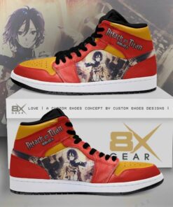 Attack On Titan Mikasa Scouting Legion Anime Shoes Air Jd Retro Sneakers V256