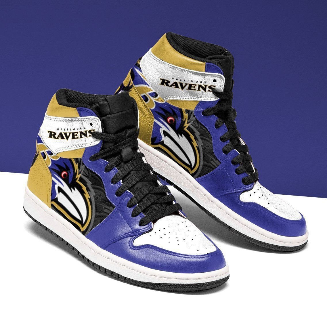 Baltimore Ravens Men Unique Football Custom Shoes Air Jd Retro Sneakers V325