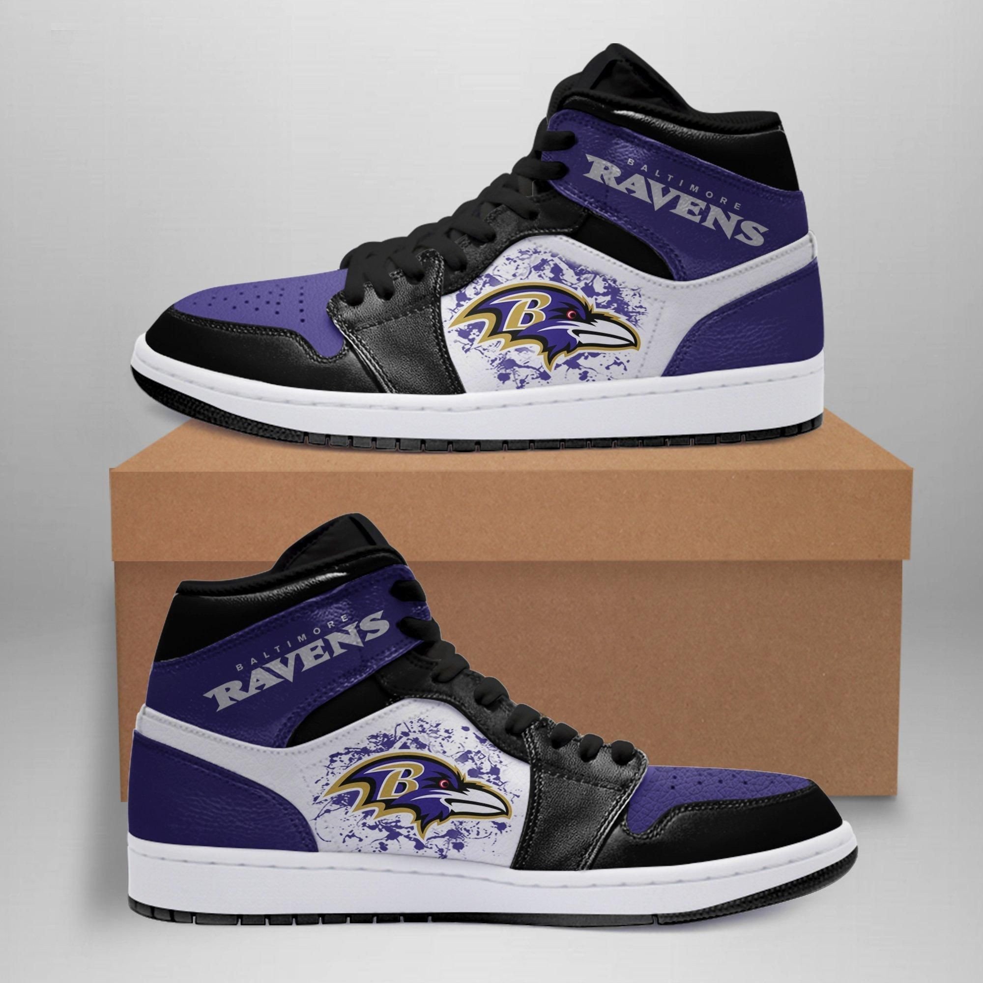 Baltimore Ravens Men Unique Football Custom Shoes Air Jd Retro Sneakers V325