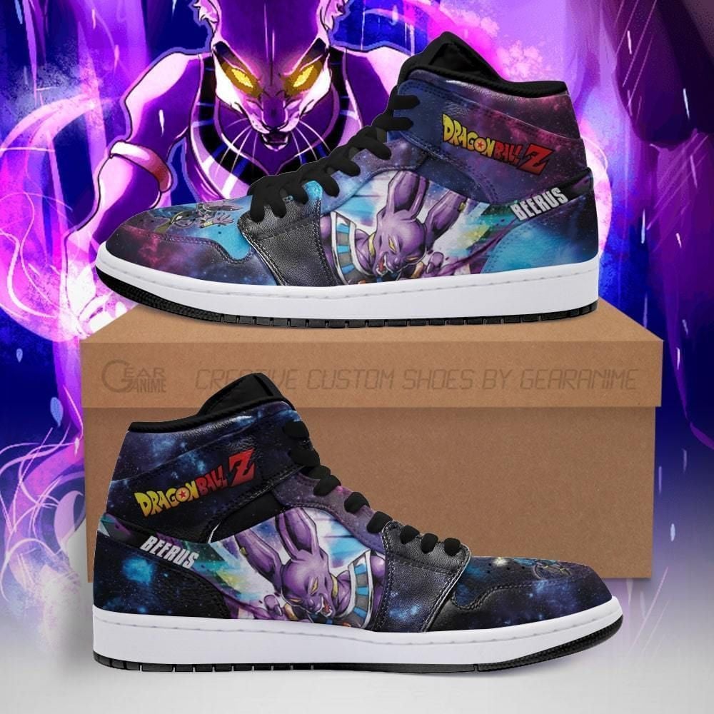 Beerus 2 Boots J1 Galaxy Dragon Ball Z Anime Custom Shoes Air Jd Retro Sneakers V368