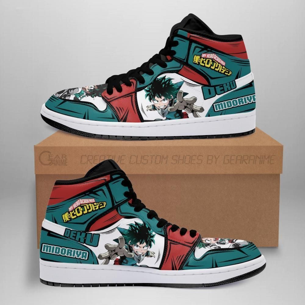 Deku Izuku Boots J1 Custom My Hero Academia Anime Custom Shoes Air Jd Retro Sneakers V863