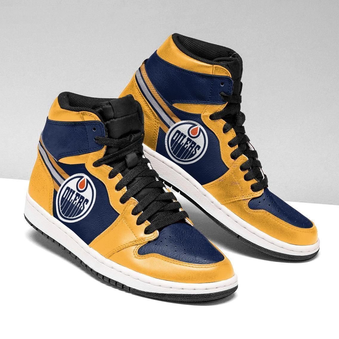 Edmonton Oilers Ice Hockey Shoes Air Jd Retro Sneakers V1095