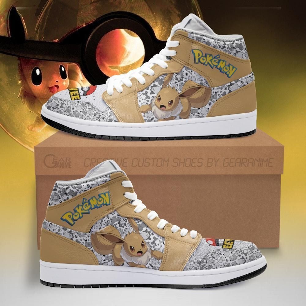 Eevee Boots Pokemon Anime Shoes Air Jd Retro Sneakers V1102