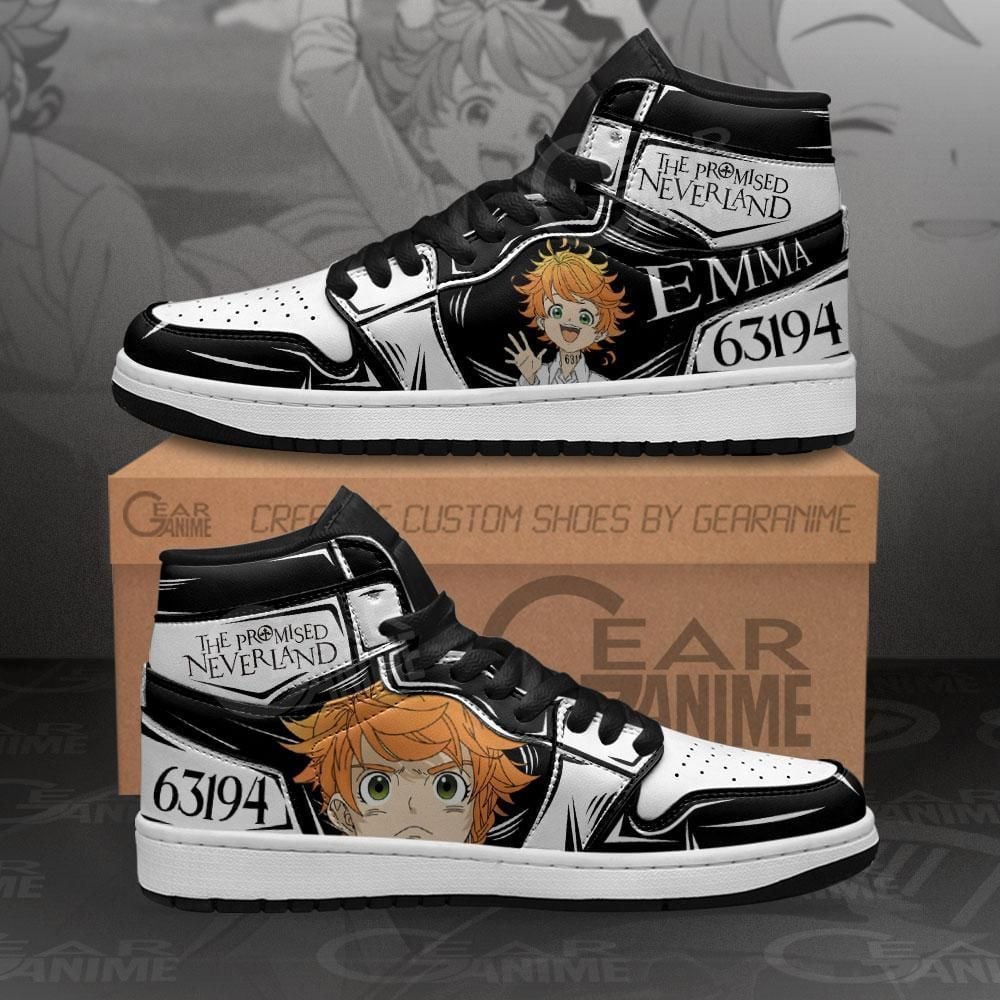 Emma The Promised Neverland Custom Anime Shoes Air Jd Retro Sneakers V1128