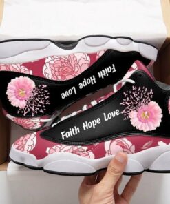 Faith Hope Love Breast Cancer Air Jd13 Sneaker Shoes VJD826