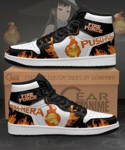 Fire Force Pusu Mera Custom Anime Shoes Air Jd Retro Sneakers V1205