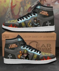 Fire Force Shinra Kusakabe Custom Anime Shoes Air Jd Retro Sneakers V1207