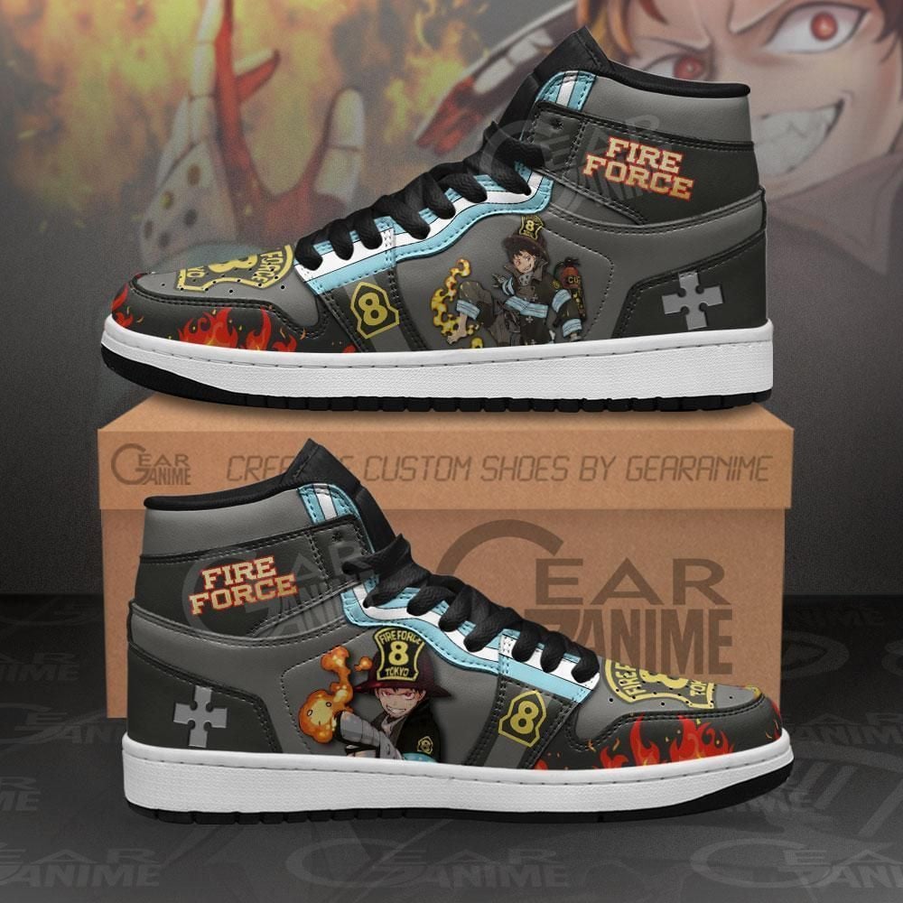 Fire Force Shinra Kusakabe Custom Anime Shoes Air Jd Retro Sneakers V1207