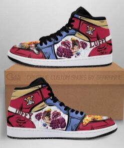 Gear 4 Luffy Boots Straw Hat Priates One Piece Anime Shoes Air Jd Retro Sneakers V1322