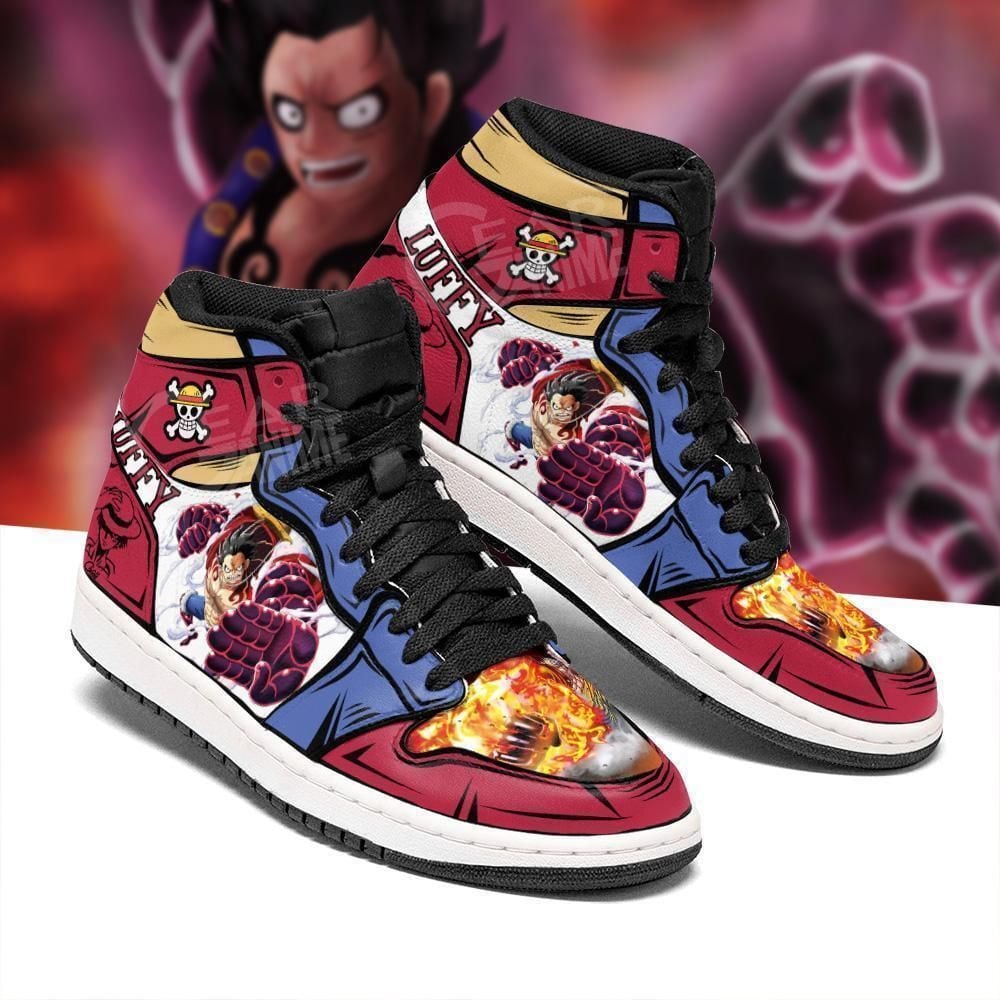 Gear 4 Luffy Straw Hat Priates One Piece Anime Shoes Air Jd Retro Sneakers V1323