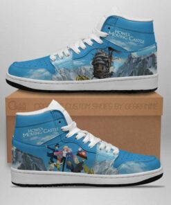 Howl’S Moving Castle High Top Anime Leather Shoes Air Jd Retro Sneakers V1732