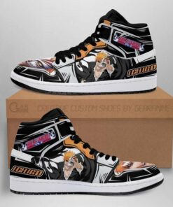 Ichigo Half Hollow Boots J1 Bleach Anime Custom Shoes Air Jd Retro Sneakers V1770