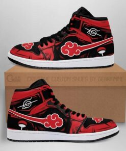 Itachi Akatsuki Symbol Boots J1 Naruto Anime Custom Shoes Air Jd Retro Sneakers V1894