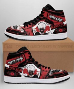 Ken Kaneki Boots J1 Custom Tokyo Ghoul Anime Custom Shoes Air Jd Retro Sneakers V2114