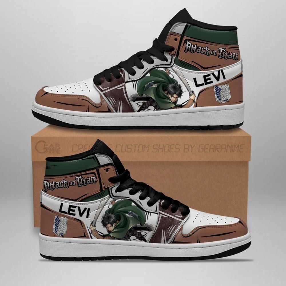 Levi Ackerman Attack On Titan Anime Shoes Air Jd Retro Sneakers V2257