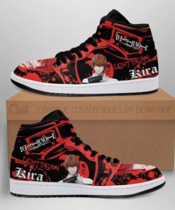 Light Yagami Boots Red Custom Death Note Anime Shoes Air Jd Retro Sneakers V2278