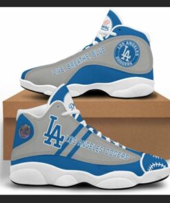 Los Angeles Dodgers Football Mlb Air Jd13 Sneaker Shoes VJD21