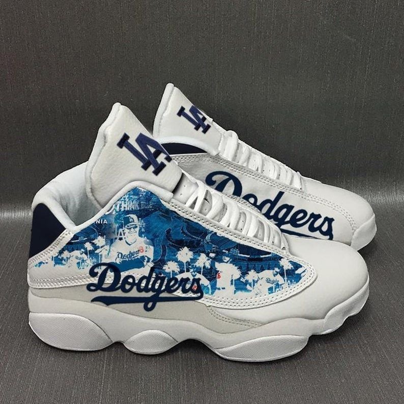 Personalized Los Angeles Dodgers Mlb Team Air Jd13 Sneaker Shoes VJD373