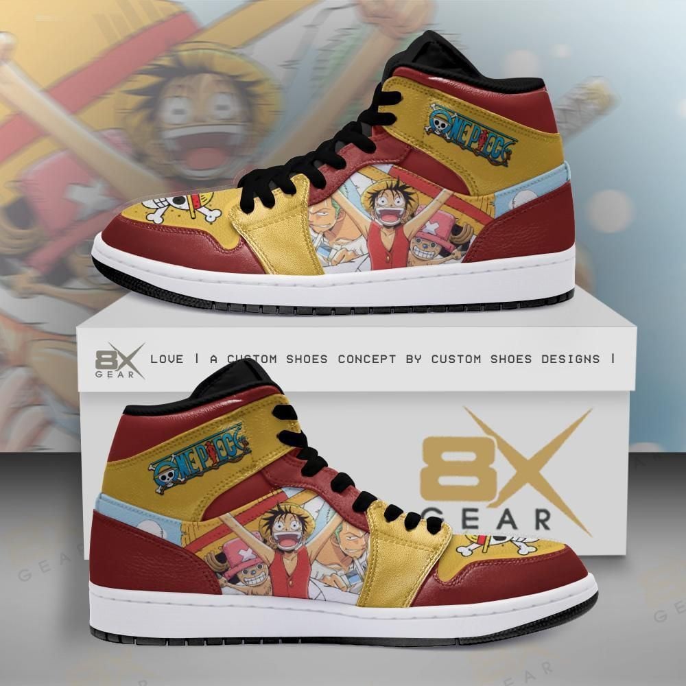 Luffy With Best Friends Op Anime Shoes Air Jd Retro Sneakers V2376