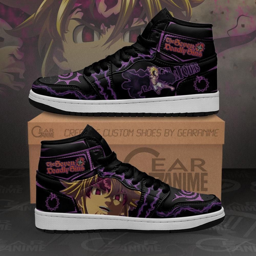 Meliodas Demon Seven Deadly Sins Anime Shoes Air Jd Retro Sneakers V2433