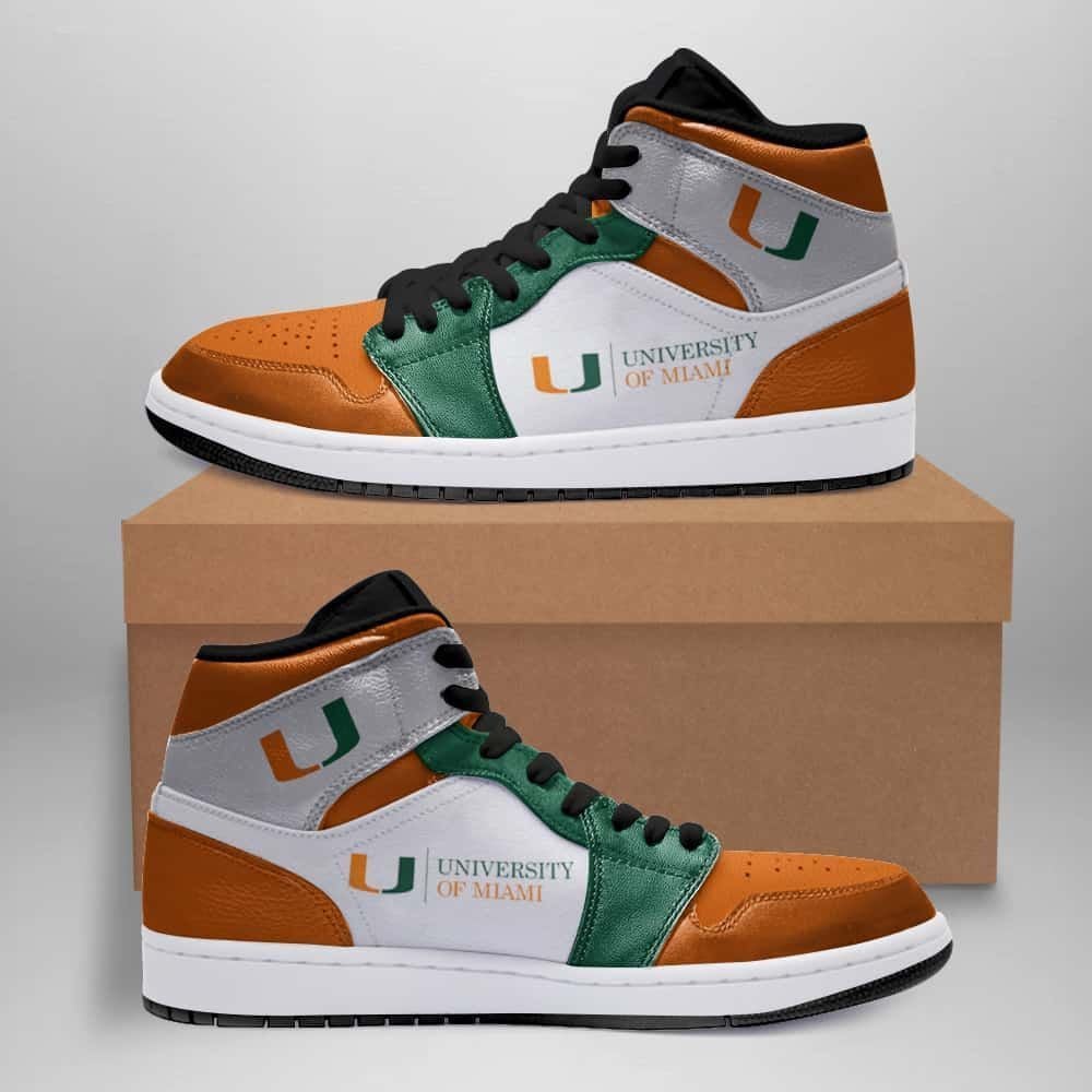 Miami Hurricanes American Football Custom Shoes Air Jd Retro Sneaker V2451