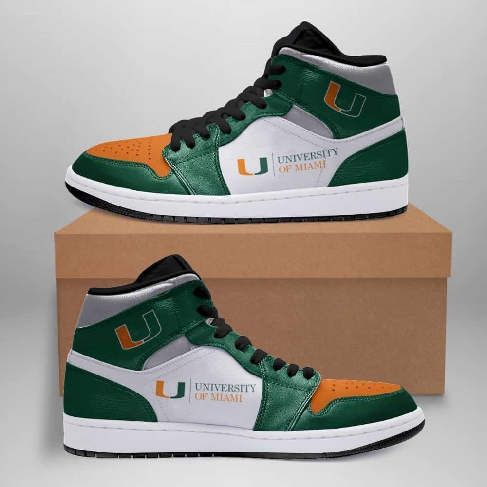 Miami Hurricanes American Football Custom Shoes Air Jd Retro Sneaker V2451