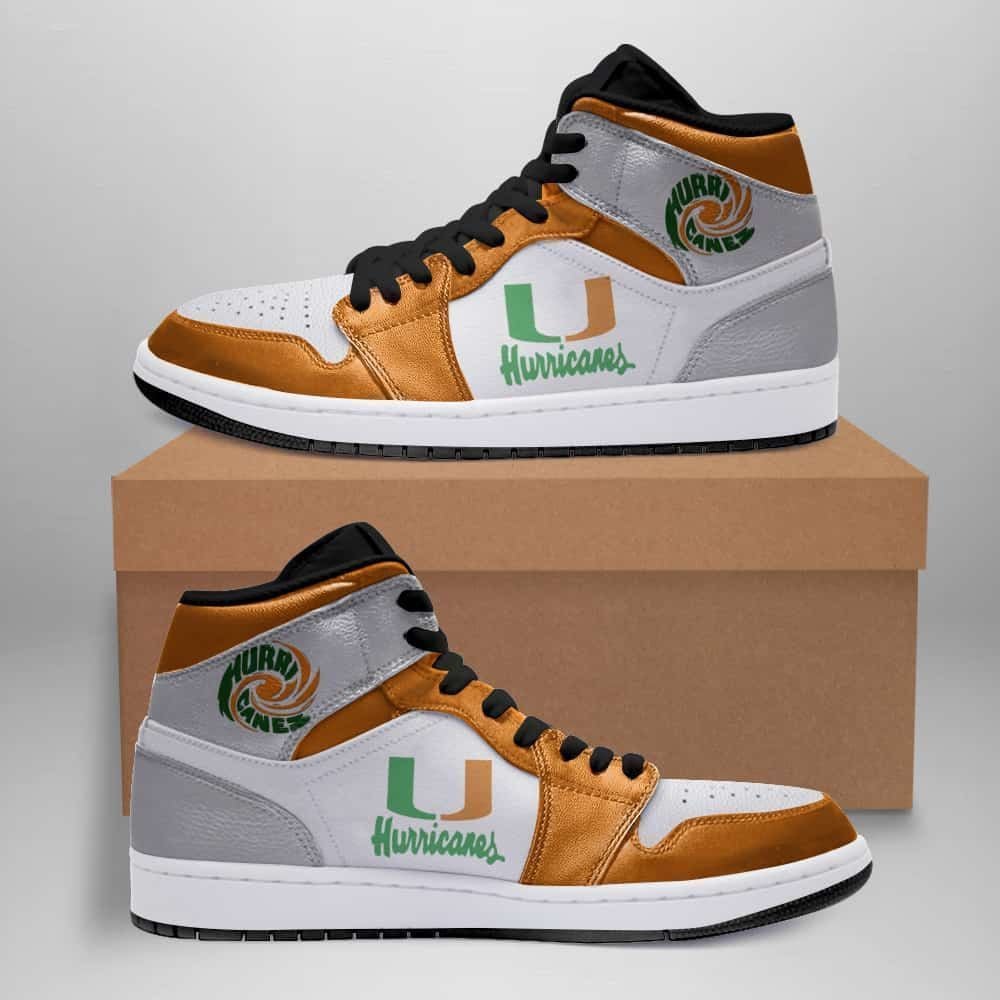 Miami Hurricanes American Football Custom Shoes Air Jd Retro Sneaker V2453