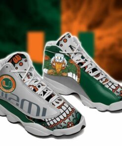 Miami Hurricanes Football Ncaaf Teams Air Jd13 Sneaker Shoes VJD390