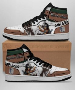 Mikasa Ackerman Attack On Titan Anime Shoes Air Jd Retro Sneakers V2481