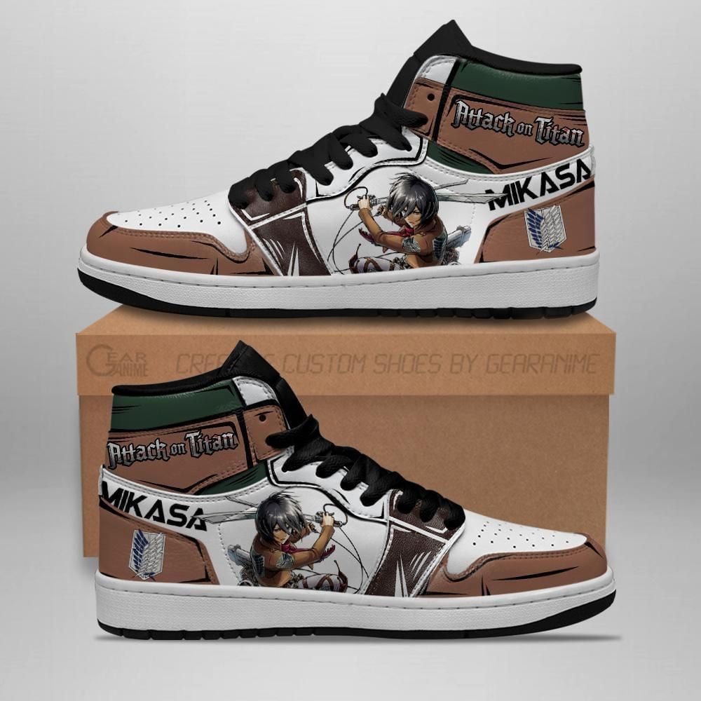 Mikasa Ackerman Attack On Titan Anime Shoes Air Jd Retro Sneakers V2481