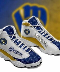 Milwaukee Brewers Mlb Football Team Air Jd13 Sneaker Shoes VJD541