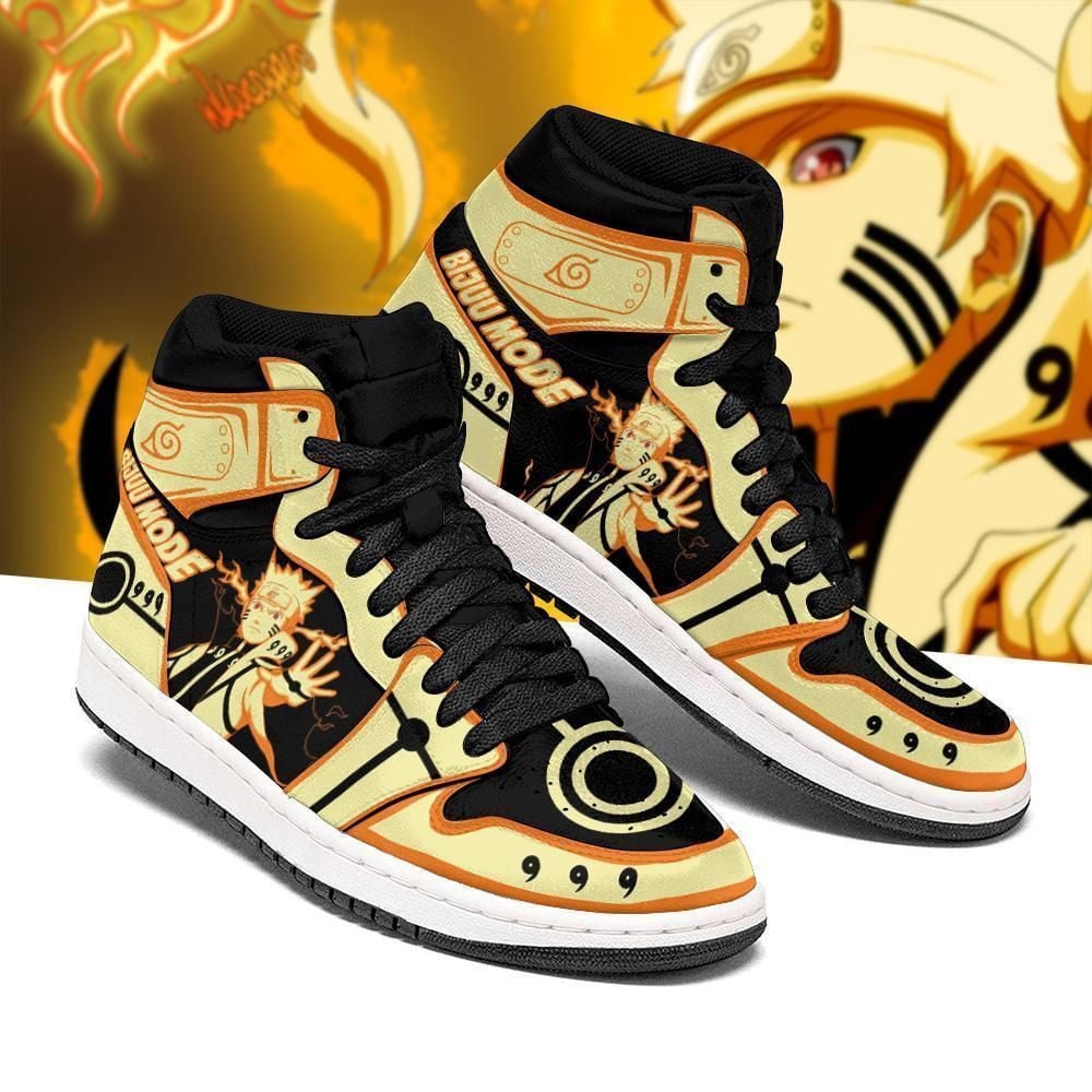 Naruto Nine Tails Chakra Mode Costume Anime Shoes Air Jd Retro Sneakers V2678