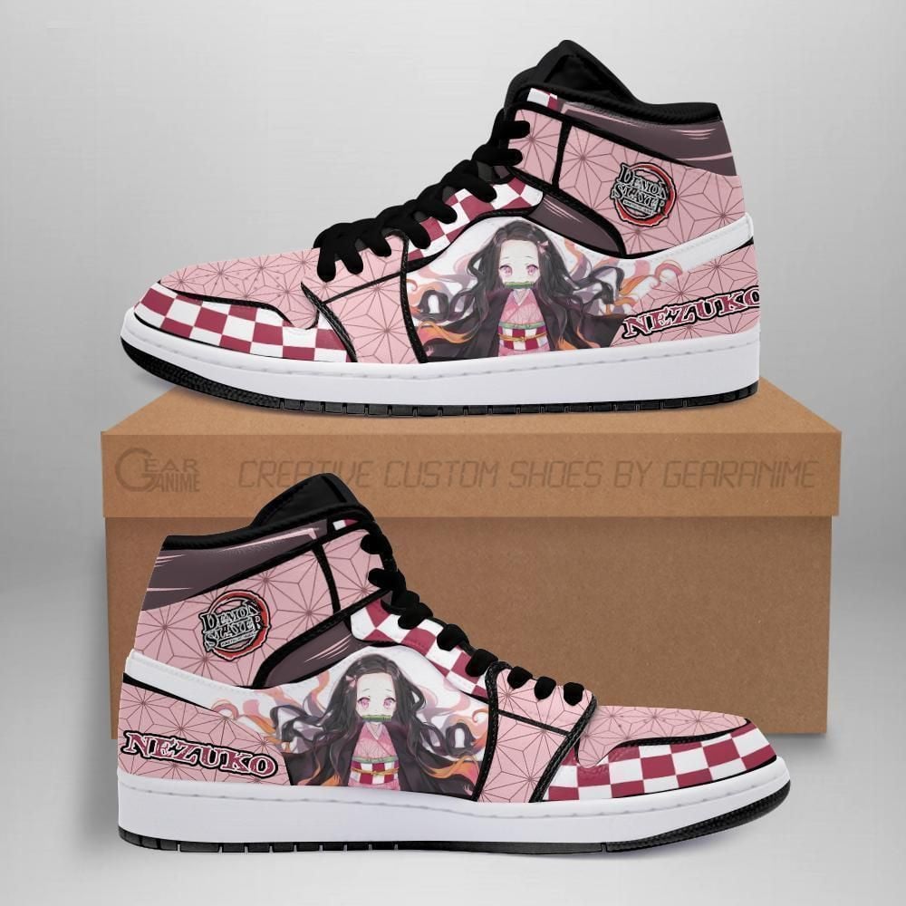 Nezuko Costume Demon Slayer Anime Shoes Air Jd Retro Sneakers V2920