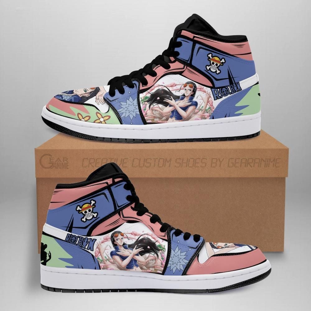 Nico Robin Straw Hat Priates One Piece Anime Fan Gift Shoes Air Jd Retro Sneakers V2956