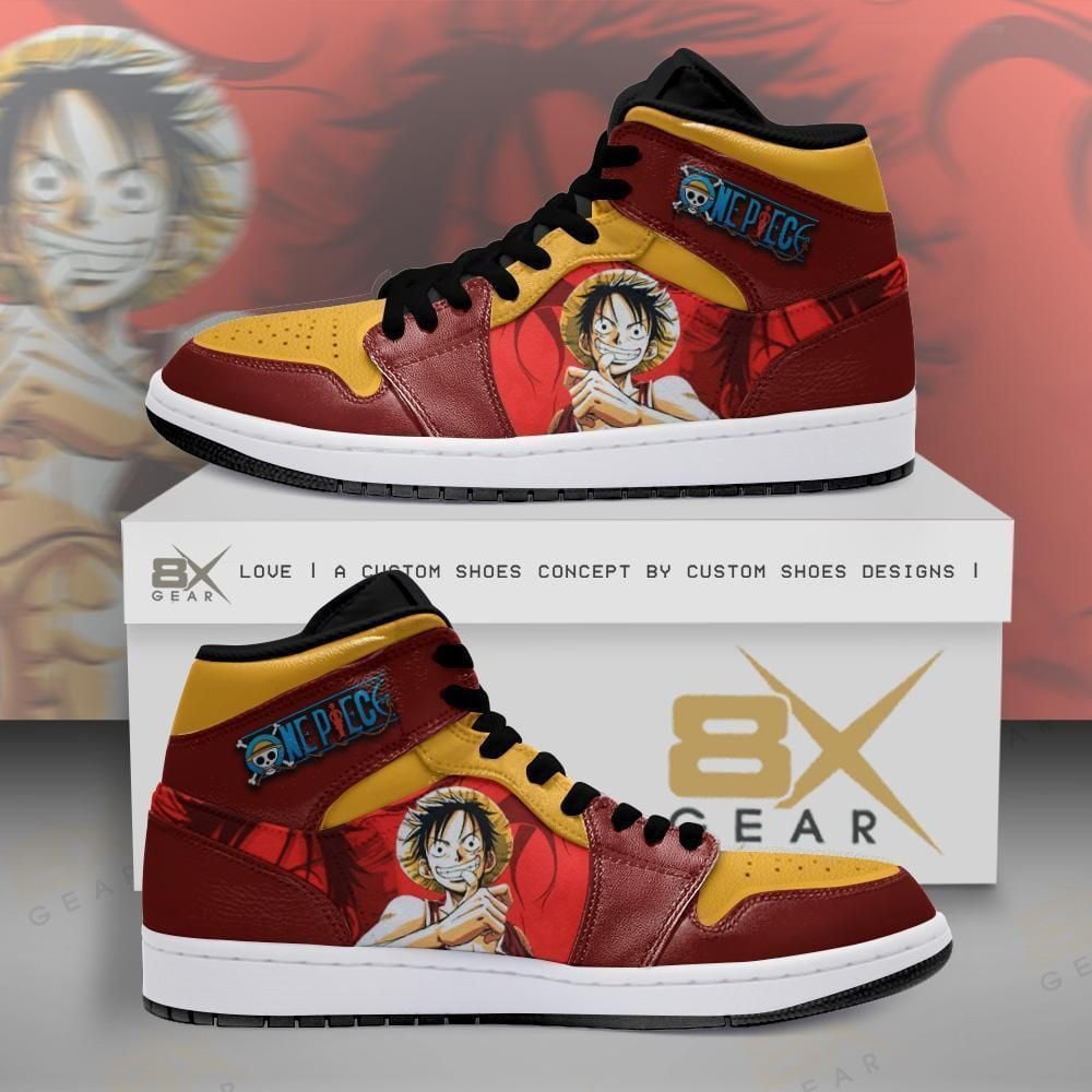 One Piece Monkey D Luffy Funny Like Aj Fan Anime Shoes Air Jd Retro Sneakers V3051