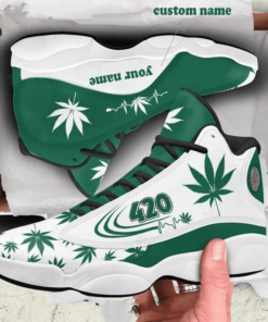 Personalized High Quality Weed Leaf 420 Air Jd13 Sneaker Shoes VJD884