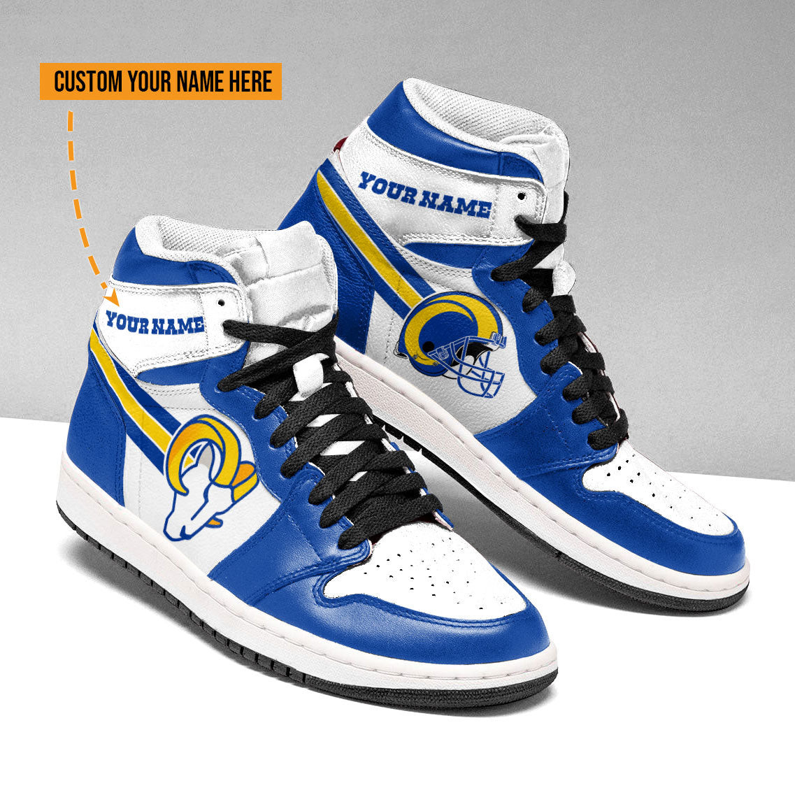 Personalized Los Angeles Rams Air Jordan AJ1 Shoes NTN27012209 ML V3089