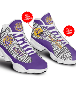 Personalized Lsu Tigers And Lady Tigers Ncaaf Teams Football Air Jd13 Sneaker Shoes VJD231