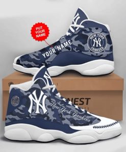 Personalized New York Yankees Football Mlb Camo Air Jd13 Sneaker Shoes VJD508