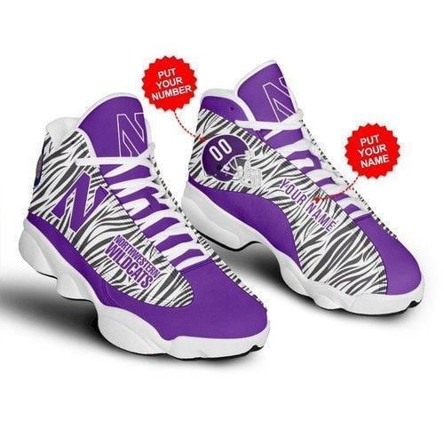 Personalized Northwestern Wildcats Football Ncaaf Teams Football Air Jd13 Sneaker Shoes VJD3