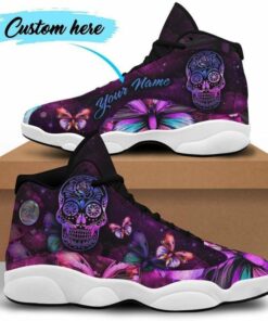 Personalized Skull Gift July Birthday Gift Couple Air Jd13 Sneaker Shoes VJD354