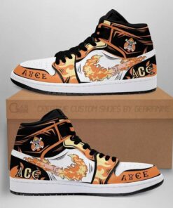 Portgas D Ace Boots Fire Fist Skill One Piece Anime Shoes Air Jd Retro Sneakers V3171