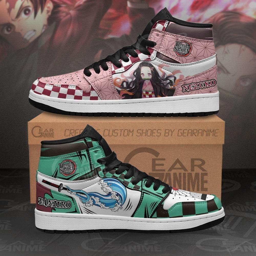 Tanjiro & Nezuko Demon Slayer Anime Shoes Air Jd Retro Sneakers V3836