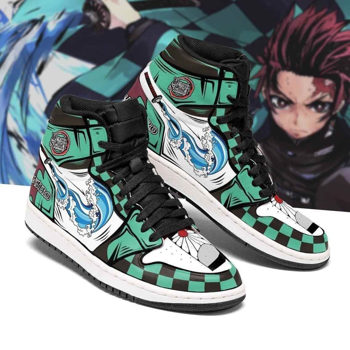 Tanjiro Water Skill Demon Slayer Anime Shoe Boots Leather Shoes Air Jd Retro Sneakers V3876