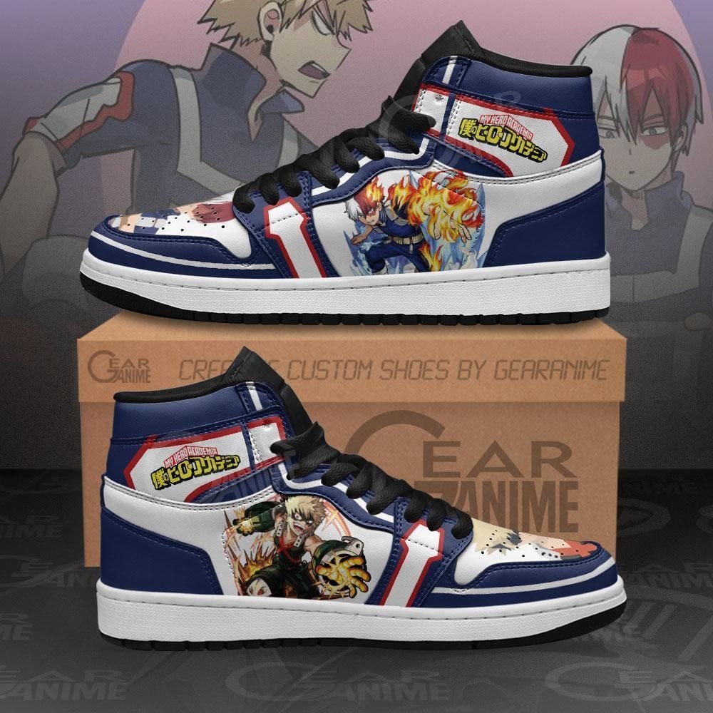 Todoroki And Bakugo My Hero Academia Anime Shoes Air Jd Retro Sneakers V3989