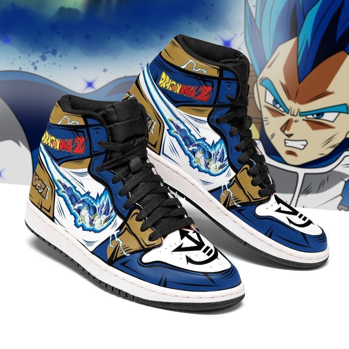 Vegeta Blue Boots J1 Dragon Ball Z Anime Custom Shoes Air Jd Retro Sneakers V4108